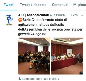 il tweet dell'AIC